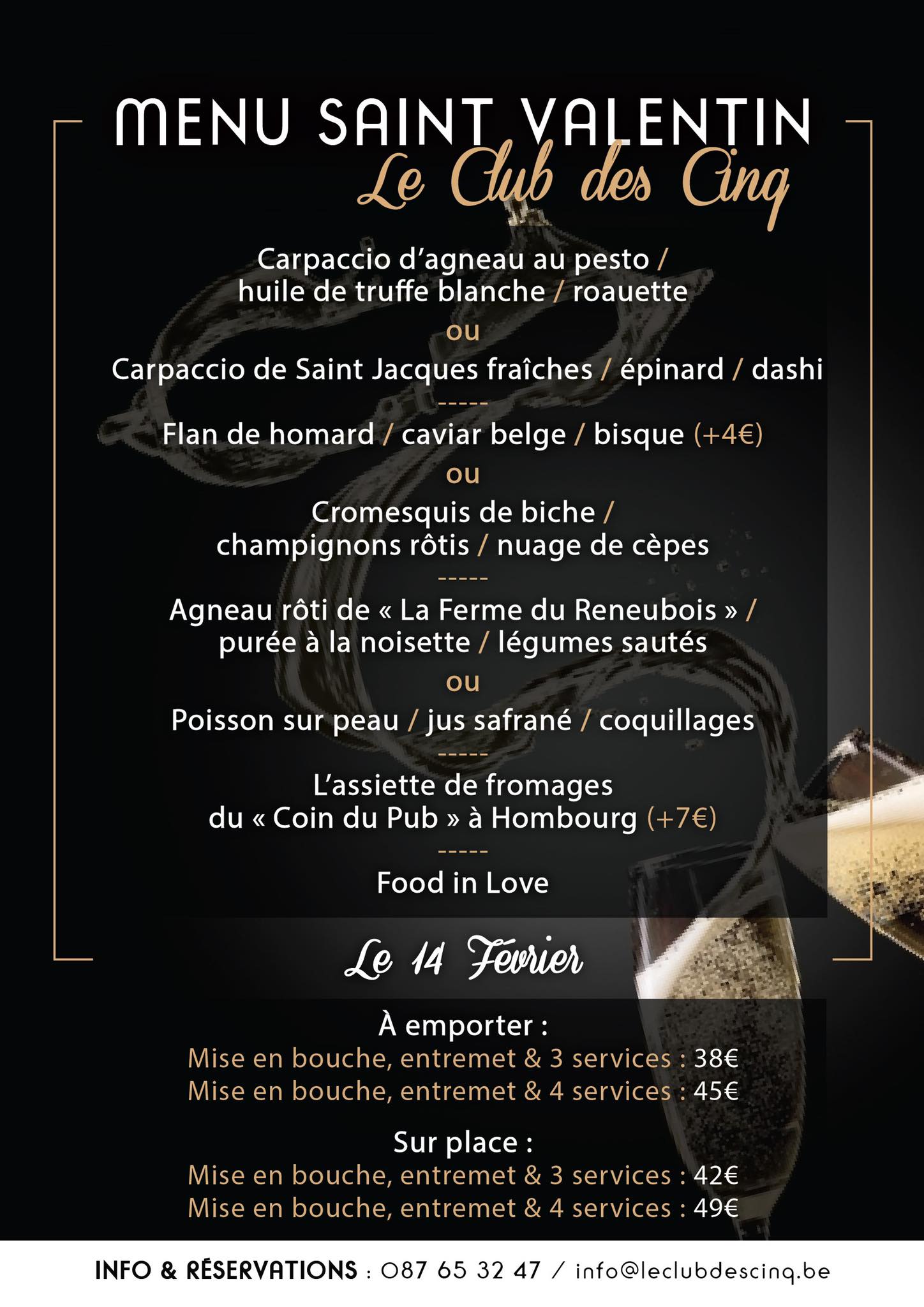 Menu de Saint Valentin